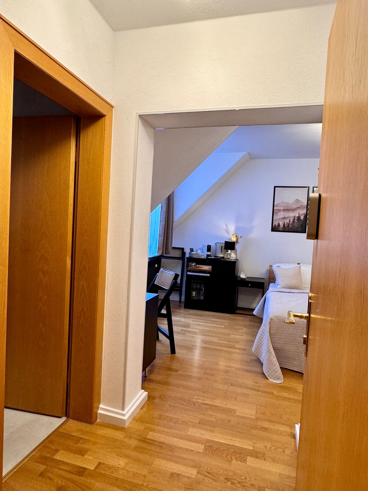 Eingangsbereich der Ferienwohnung mit Blick ins Studio